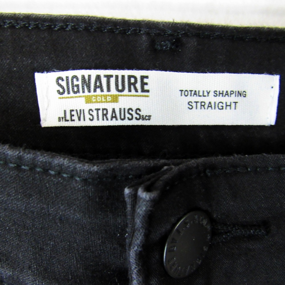 Signature by Levi Strauss & Co. Totally Shaping Straight Black Women's Size 8S
